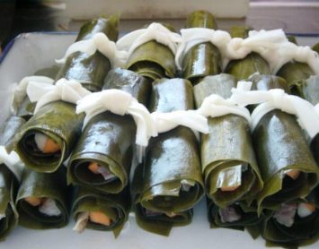 かんぴょうで昆布巻きをしばります