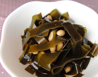 長昆布と大豆の煮物
